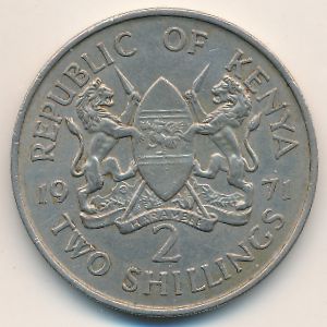 Kenya, 2 shillings, 1969–1973