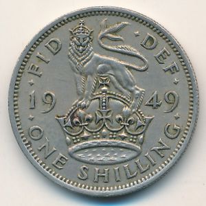 Великобритания, 1 шиллинг (1949 г.)