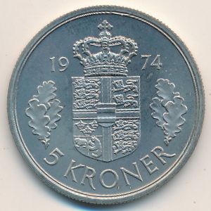 Дания, 5 крон (1974 г.)