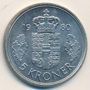 Дания, 5 крон (1980 г.)