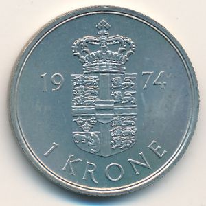 Дания, 1 крона (1974 г.)