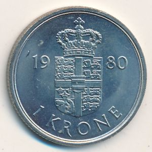 Дания, 1 крона (1980 г.)