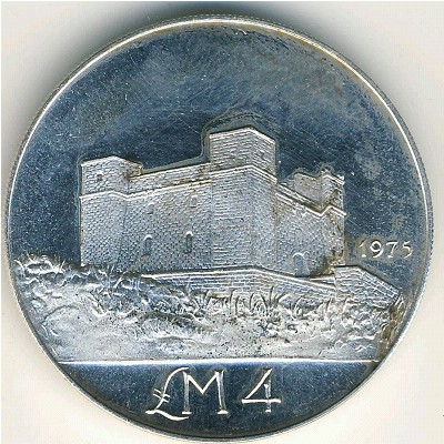 Malta, 4 pounds, 1975