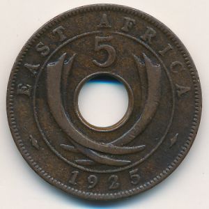 East Africa, 5 cents, 1925