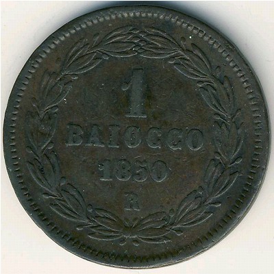 Папская область, 1 байоччо (1850 г.)