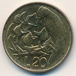 Сан-Марино, 20 лир (1975 г.)