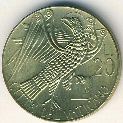 Vatican City, 20 lire, 1985