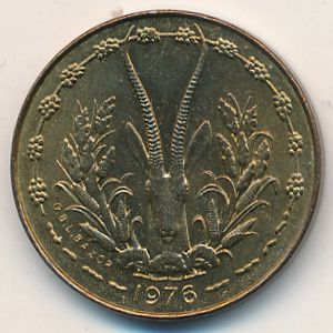 Западная Африка, 5 франков (1976 г.)