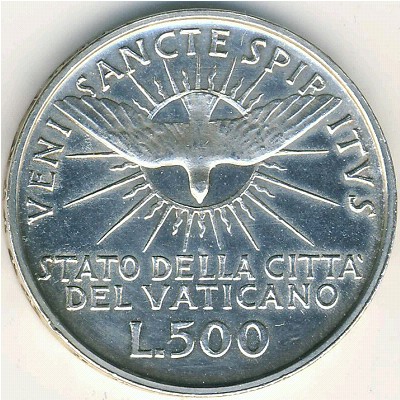 Vatican City, 500 lire, 1958