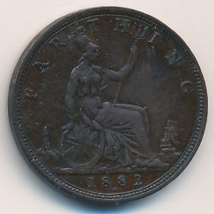 Великобритания, 1 фартинг (1882 г.)