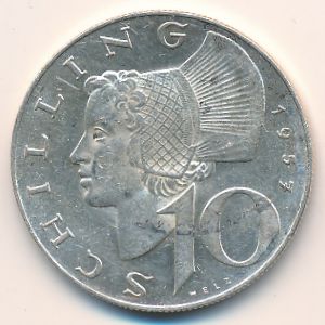 Австрия, 10 шиллингов (1957 г.)