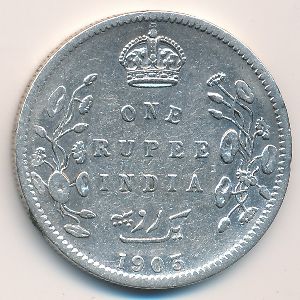 Британская Индия, 1 рупия (1903 г.)