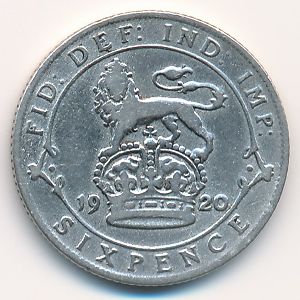 Великобритания, 6 пенсов (1920 г.)