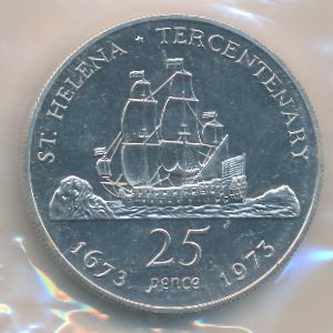 Остров Святой Елены, 25 пенсов (1973 г.)