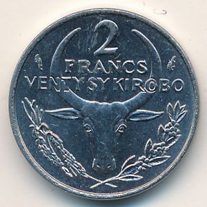 Мадагаскар, 2 франка (1977 г.)