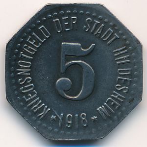 Хильдесхайм., 5 пфеннигов (1918 г.)