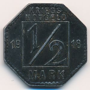 Хехинген., 1/2 марки (1918 г.)