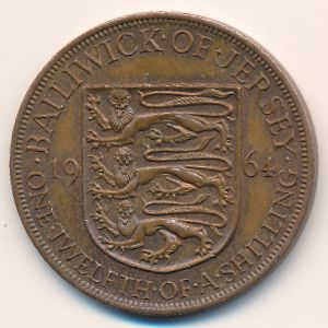Джерси, 1/12 шиллинга (1964 г.)