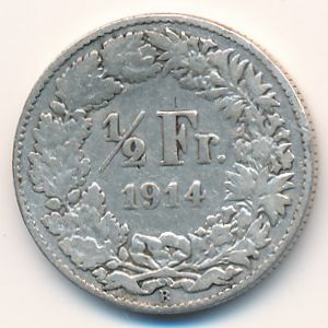 Швейцария, 1/2 франка (1914 г.)