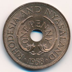 Родезия и Ньясаленд, 1 пенни (1958 г.)