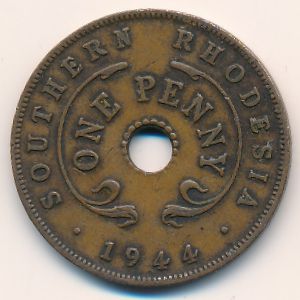 Southern Rhodesia, 1 penny, 1944
