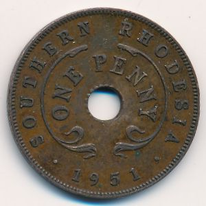 Южная Родезия, 1 пенни (1951 г.)