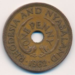 Родезия и Ньясаленд, 1 пенни (1962 г.)