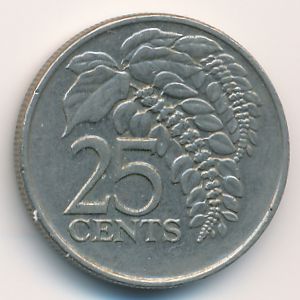 Тринидад и Тобаго, 25 центов (1975 г.)
