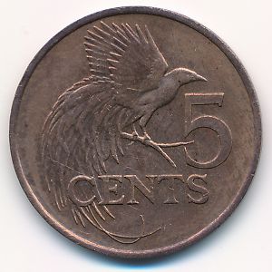 Trinidad & Tobago, 5 cents, 1974–1976