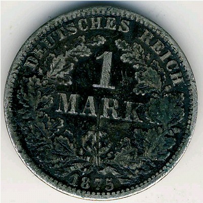 Германия, 1 марка (1875 г.)