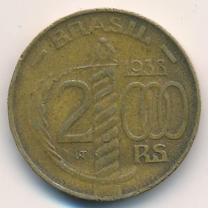 Brazil, 2000 reis, 1938