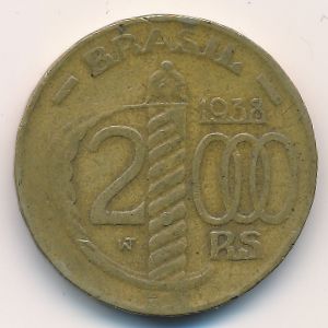 Brazil, 2000 reis, 1938