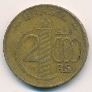 Brazil, 2000 reis, 1938
