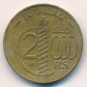 Brazil, 2000 reis, 1938