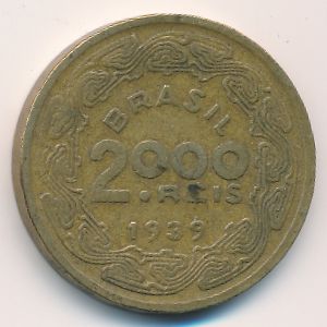 Brazil, 2000 reis, 1939