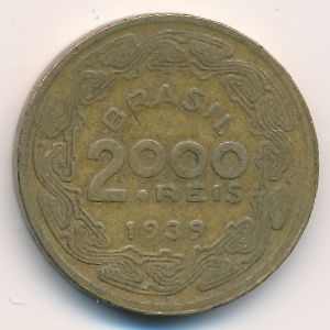 Brazil, 2000 reis, 1939