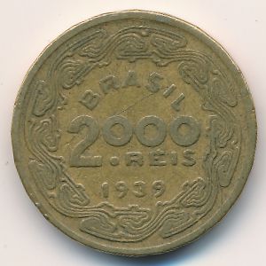 Brazil, 2000 reis, 1939