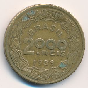 Brazil, 2000 reis, 1939