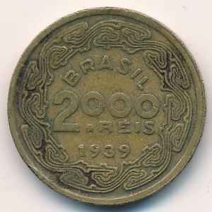 Brazil, 2000 reis, 1939