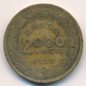 Brazil, 2000 reis, 1939