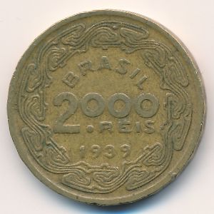 Brazil, 2000 reis, 1939