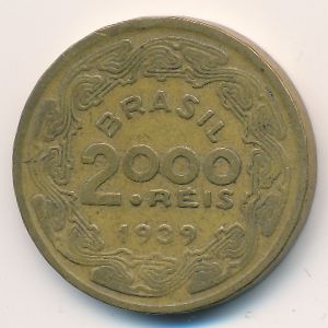 Brazil, 2000 reis, 1939