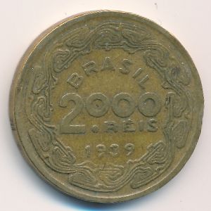 Brazil, 2000 reis, 1939