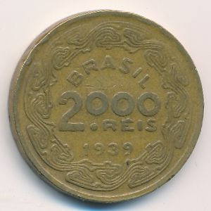 Brazil, 2000 reis, 1939