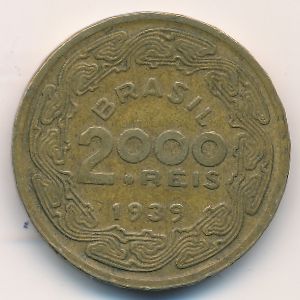 Brazil, 2000 reis, 1939