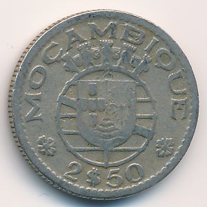 Mozambique, 2,5 escudos, 1954