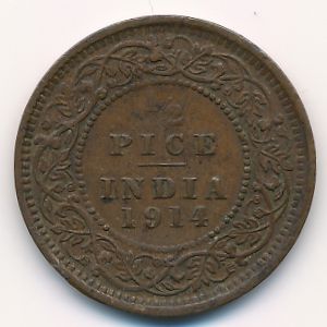 Британская Индия, 1/2 пайсы (1914 г.)