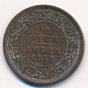 Британская Индия, 1/2 пайсы (1919 г.)