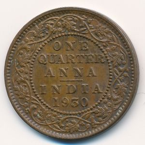 Британская Индия, 1/4 анны (1930 г.)