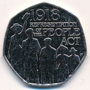 Великобритания, 50 пенсов (2018 г.)